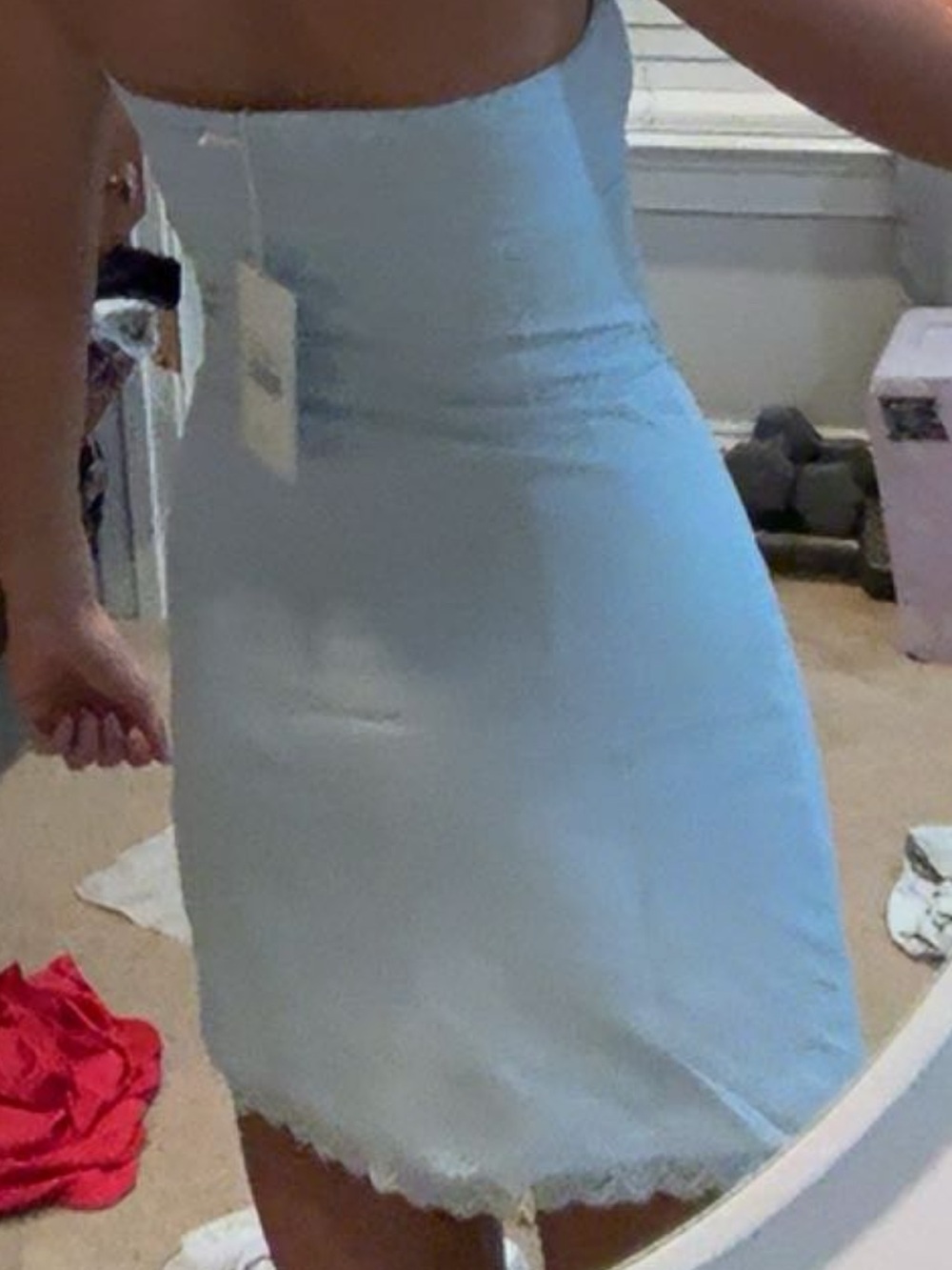 Peppermayo Light Blue Lace-Trim Mini Dress - Picture 4 of 4